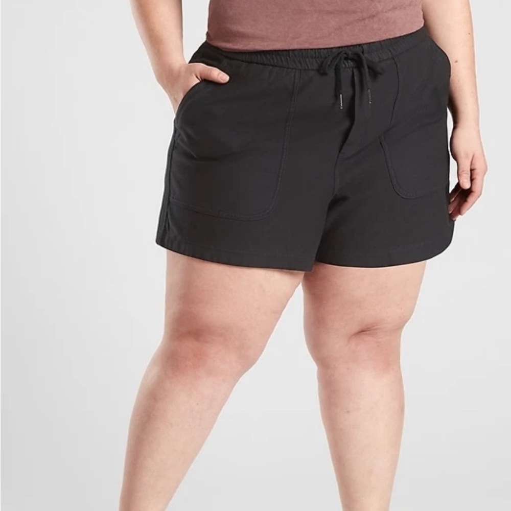 Athleta Farallon Midi Women's Charcoal Black Twill Athletic Shorts 2XL